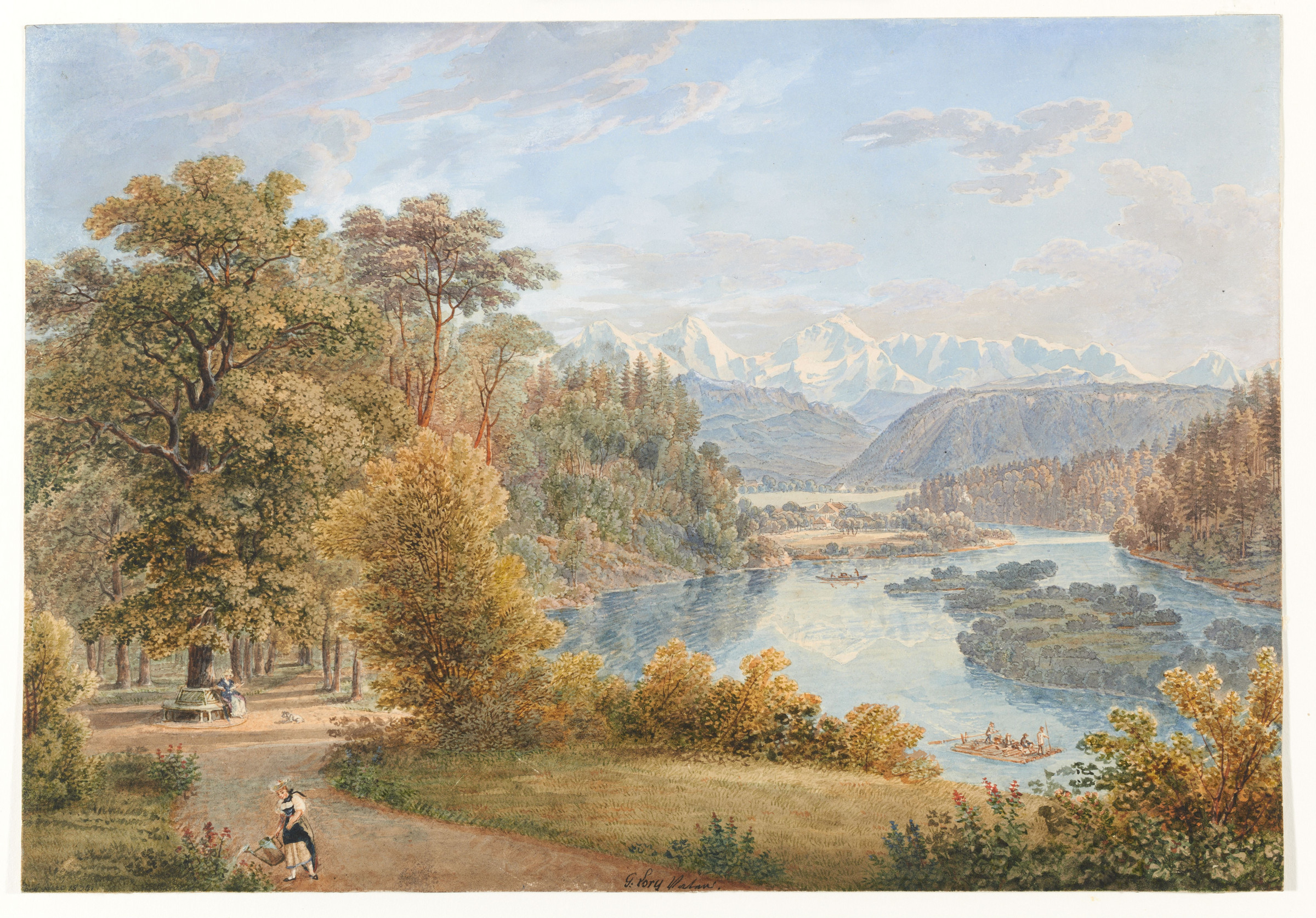 Environs de Berne, parc de l‘Elfenau, vue sur les Alpes