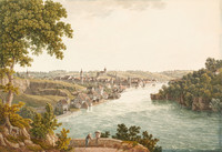 Blick von Westen auf Schaffhausen und den Rhein