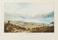 Vevey, vue générale du nord et lac Léman