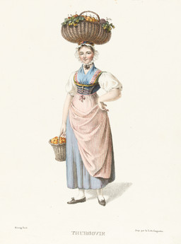 Contadina turgoviese in costume tradizionale 