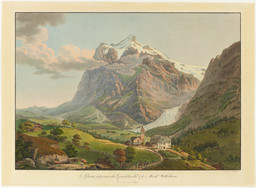 Grindelwald, vue partielle de l’ouest. Glacier supérieur de Grindelwald