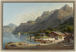 Vue du port de Flüelen et de l'Urnersee.